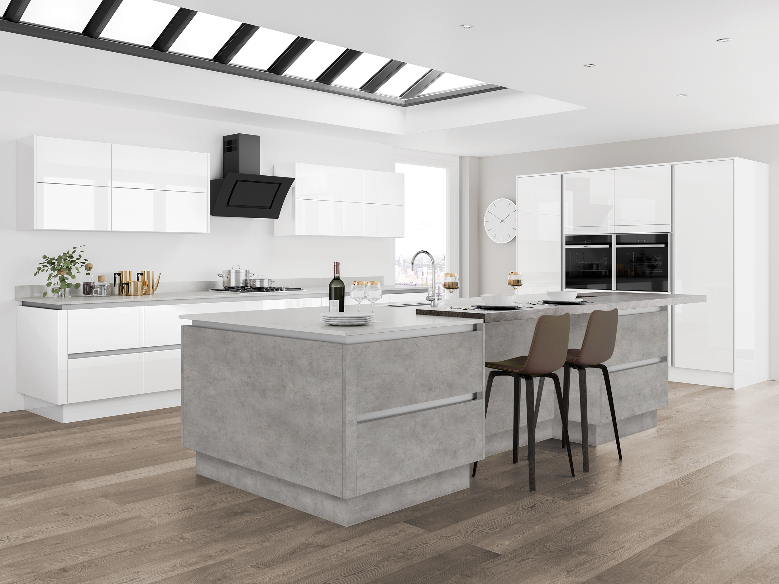 Moderna Gloss White Chicago Concrete